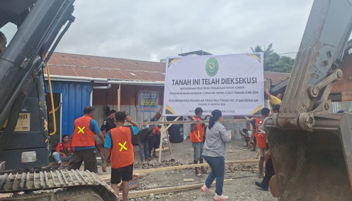 PN Luwuk Sukses Eksekusi Pengosongan Objek Sengketa Tanah Aset Puskud