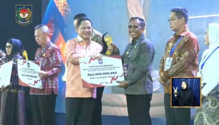 Sulteng Raih Penghargaan Terbaik II Pengendalian Inflasi dari Kemendagri